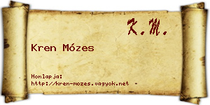Kren Mózes névjegykártya
